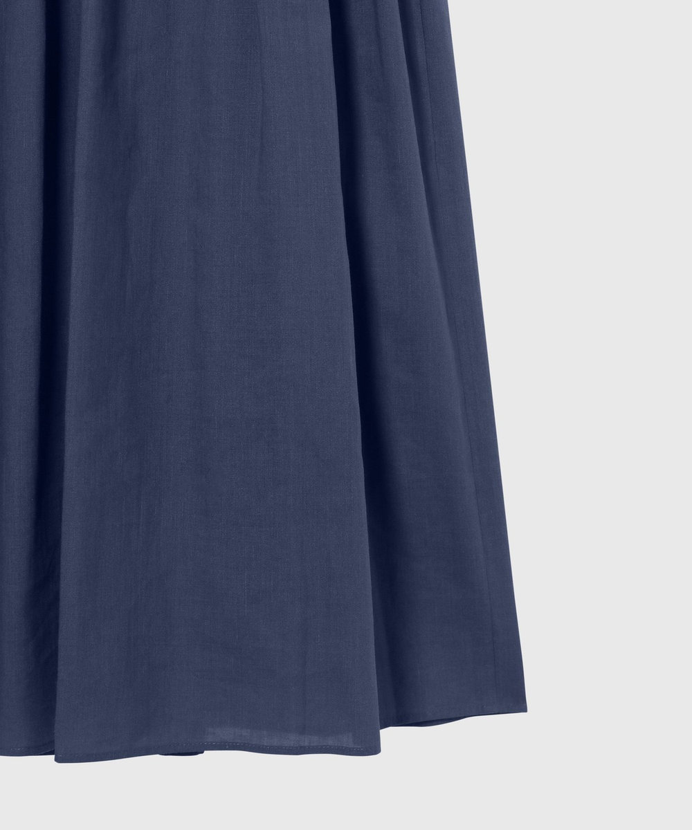 DÉPAREILLÉ RAMIE COTTON PINTUCK SLEEVELESS DRESS / ラミーコットンピンタックスリーブレスドレス ブルー