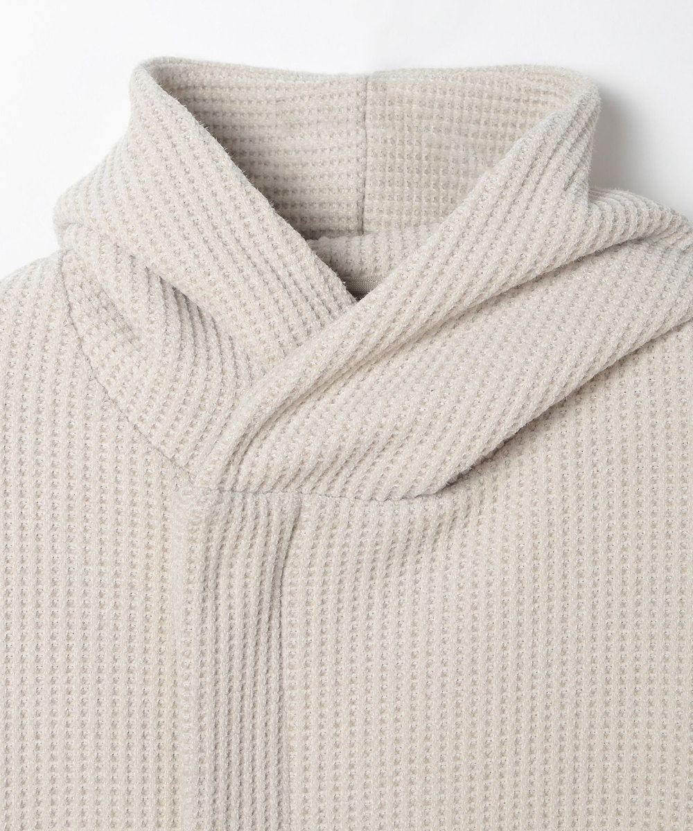MEN'S BIGI ボリュームネック起毛ワッフルパーカー オフホワイト