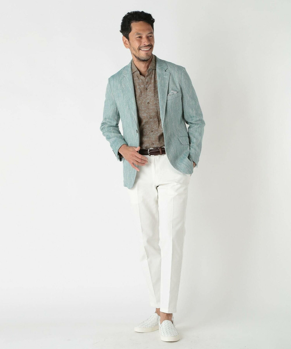 MEN'S BIGI ストレッチツイルテーパードパンツ ホワイト
