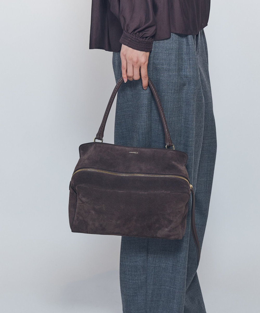 1er Arrondissement ＜LORISTELLA/ロリステッラ＞スエードショルダーバッグ ダークブラウン
