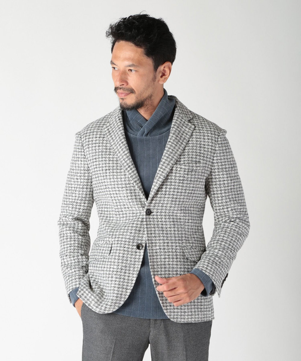 MEN'S BIGI 【RANIFICIO ROMA/ラニフィーチョローマ】ウールチェックジャージジャケット ホワイト