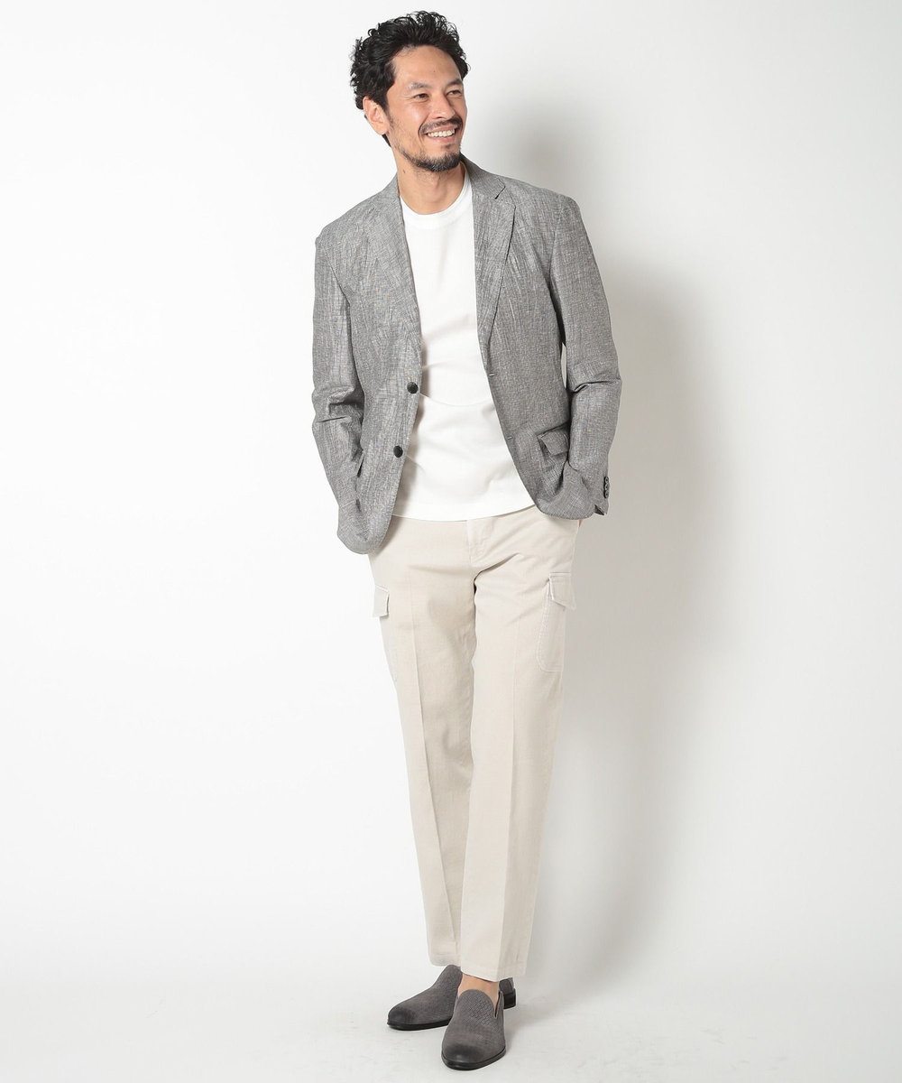 MEN'S BIGI 60/2マーセライズジャージクルーネックTEE ホワイト