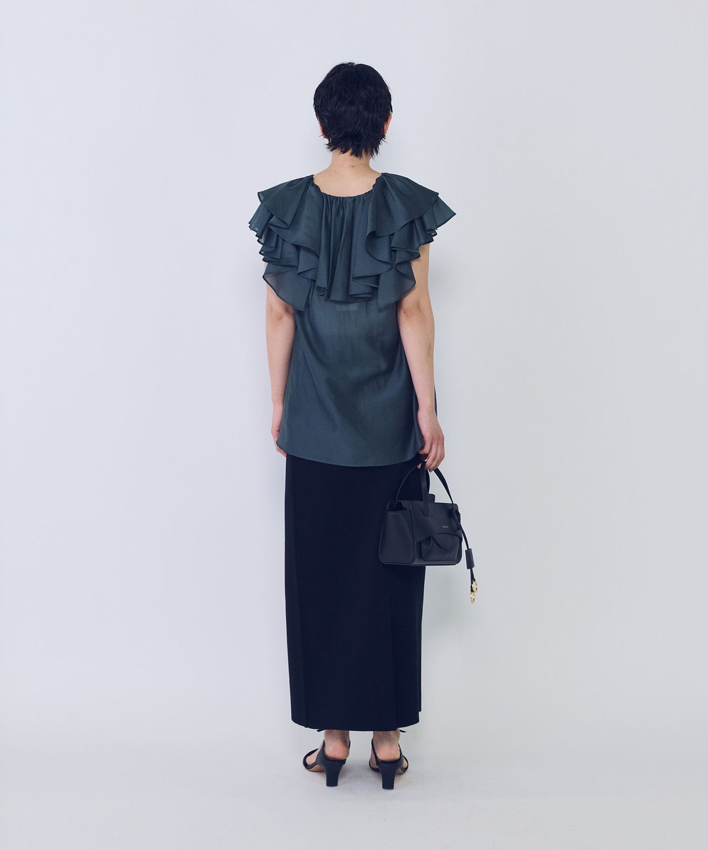 1er Arrondissement シアーテンセルフリルブラウス グリーン