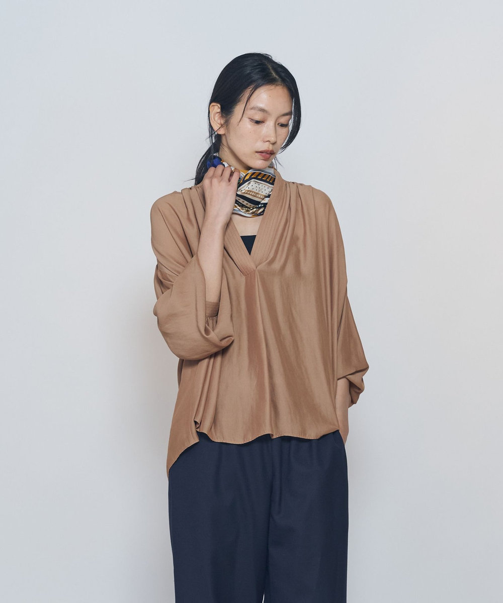 1er Arrondissement ギャザースキッパーブラウス キャメル