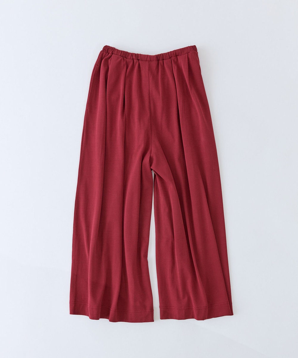 congés payés ADIEU TRISTESSE 【FAVE】ジャージーギャザーワイドパンツ レッド