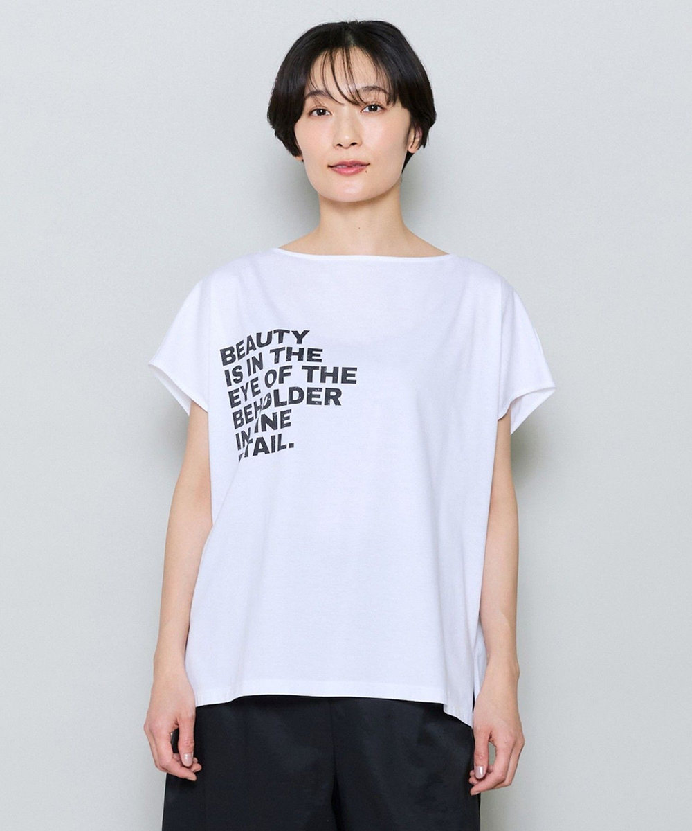 MOGA ハイゲージ天竺ロゴプリントTシャツ ホワイト