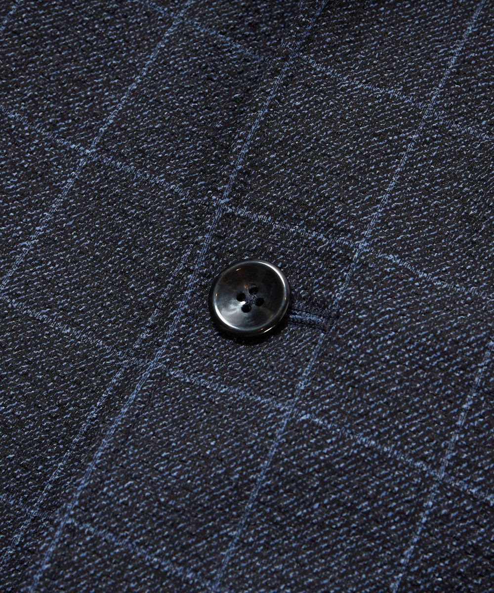 MEN'S BIGI 【ACTIVE TAILOR】3Dサッカープリントテーラードジャケット<セットアップ対応> ネイビー