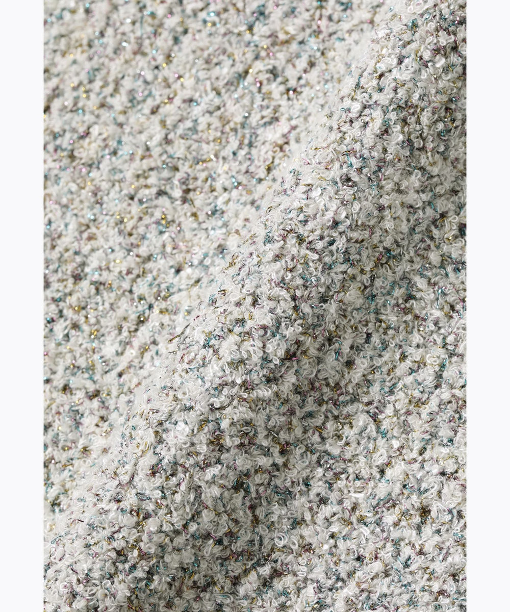 DÉPAREILLÉ TWEED-LIKE KNIT CARDIGAN / ツィードライクニットカーディガン オフホワイト