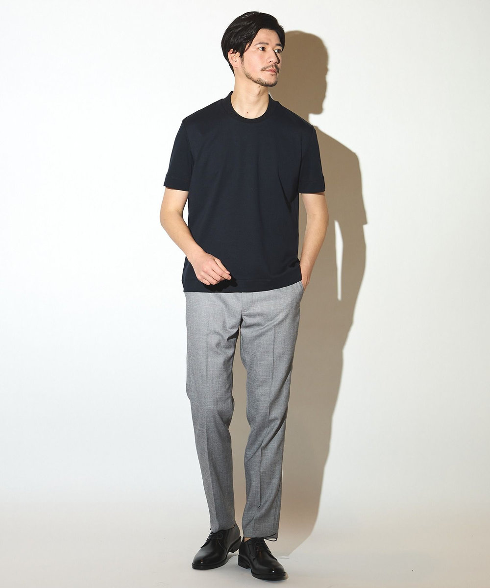 UNION STATION シルケットスムースクルーネックテーラーTシャツ ネイビー