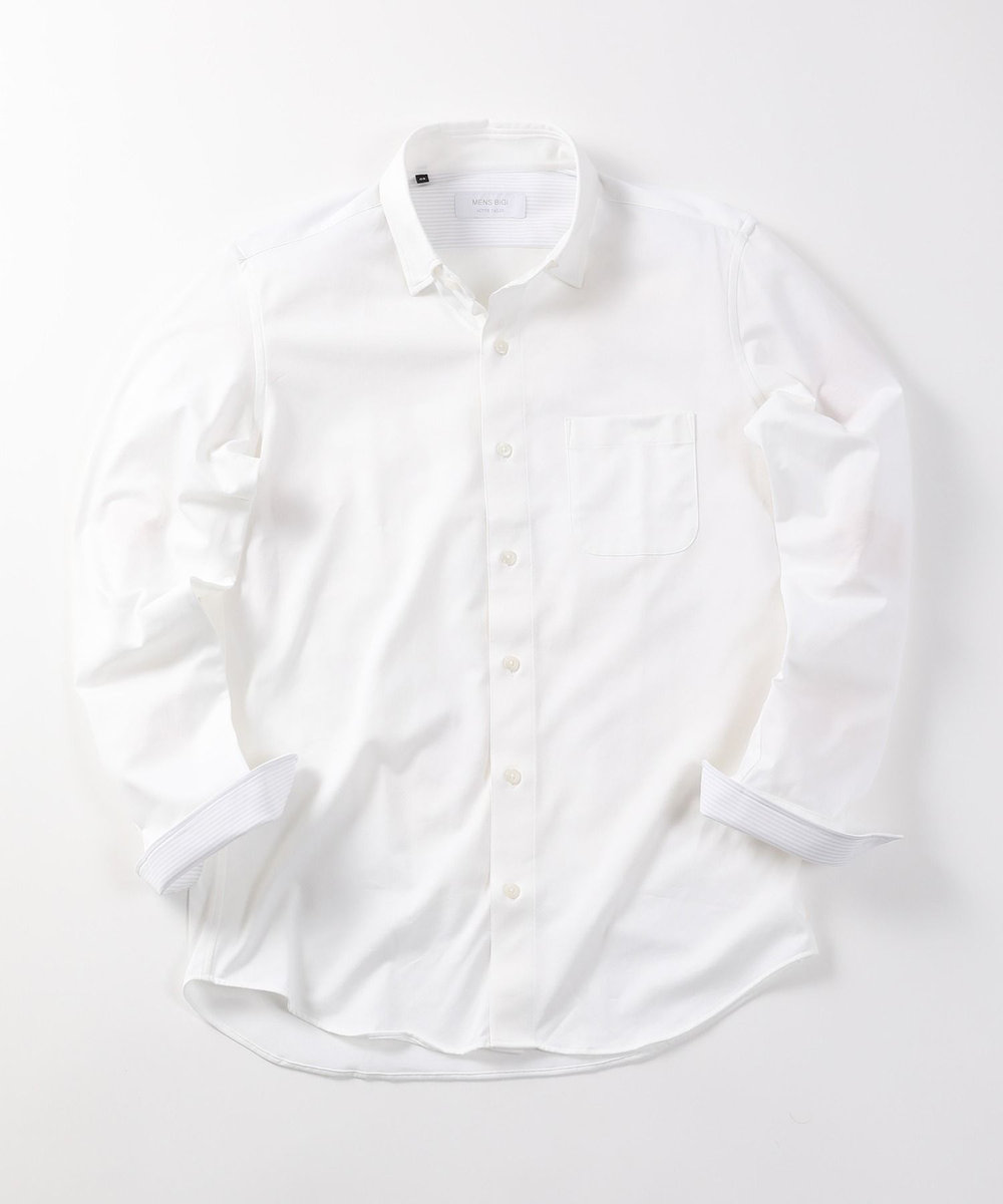 MEN'S BIGI 【ACTIVE TAILOR】ハイゲージレギュラーカラードレスシャツ ホワイト