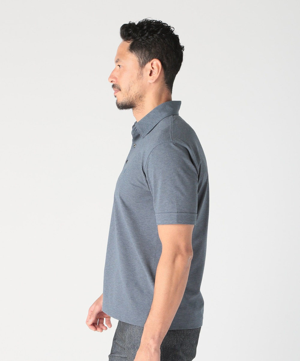 MEN'S BIGI  【COLE HAAN/コール ハーン】別注 メッシュジャージ素材ポロシャツ<吸水速乾><2WAYストレッチ> ブルー