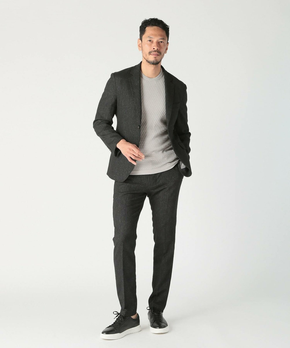 MEN'S BIGI 【ACTIVE TAILOR/アクティブテイラー】カラミメッシュストレッチパンツ<ストレッチ><通気性> ブラック