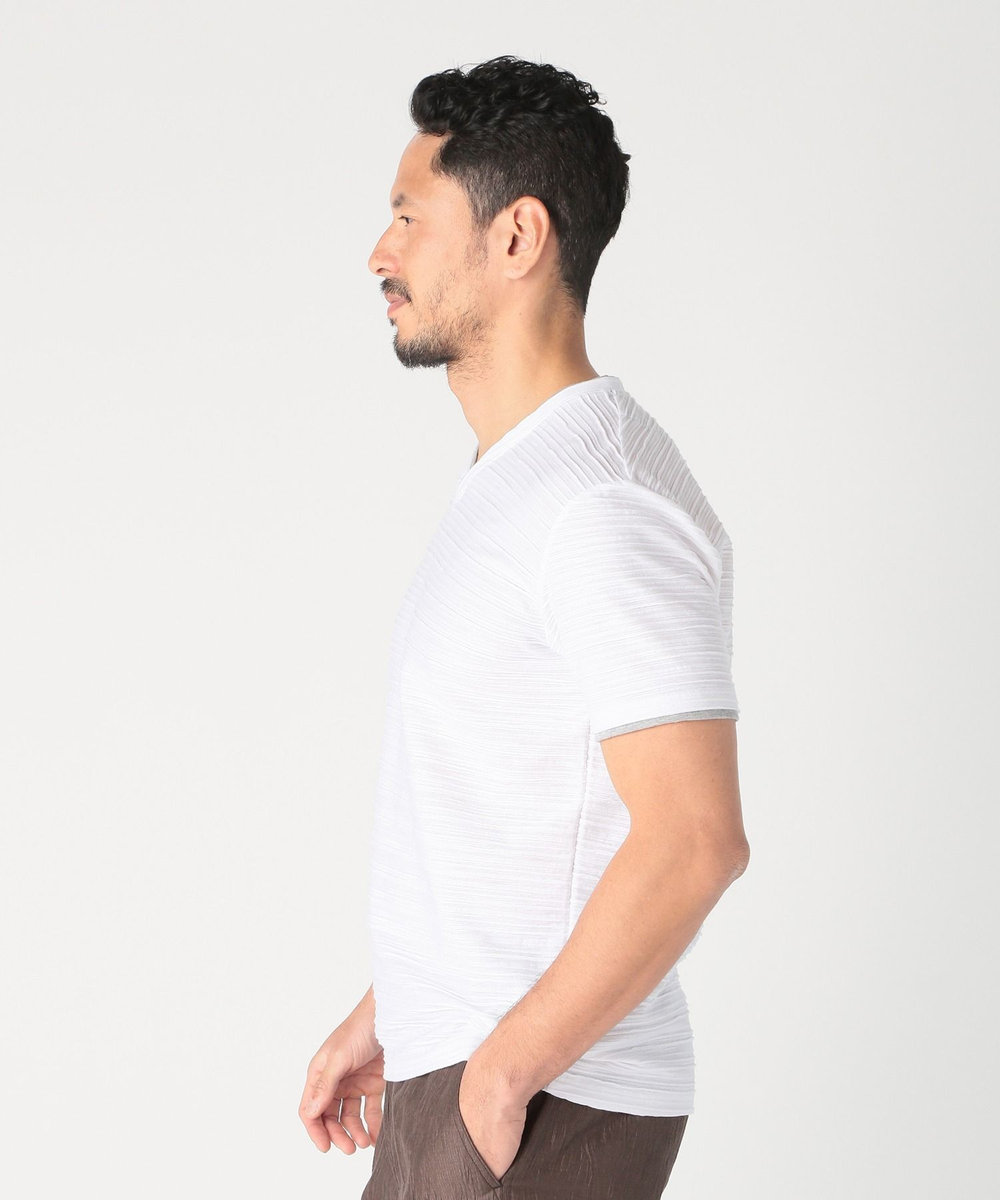 MEN'S BIGI スラブタック天竺素材Tシャツ＜吸水速乾＞ ホワイト