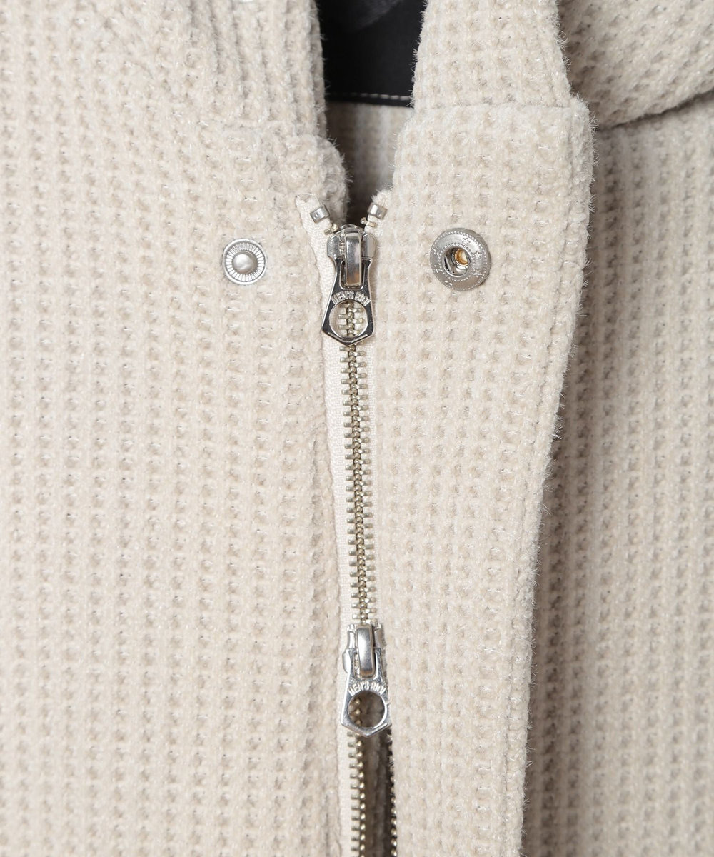 MEN'S BIGI ボリュームネック起毛ワッフルパーカー オフホワイト