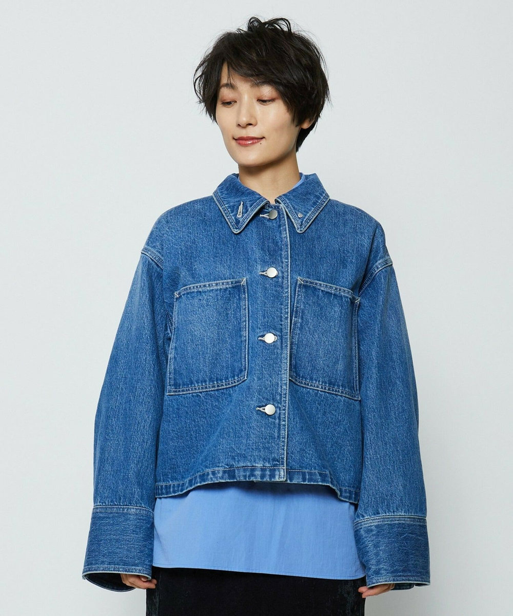 feerique feerique ヴィンテージライクワイドデニムジャケット ブルー