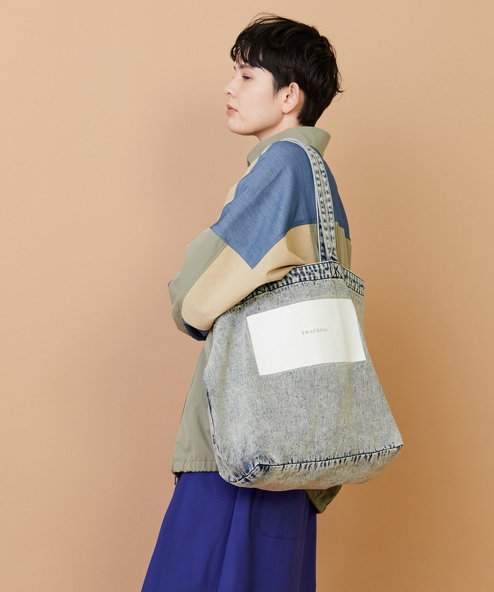 FRAPBOIS デニムロゴBAG サックスブルー