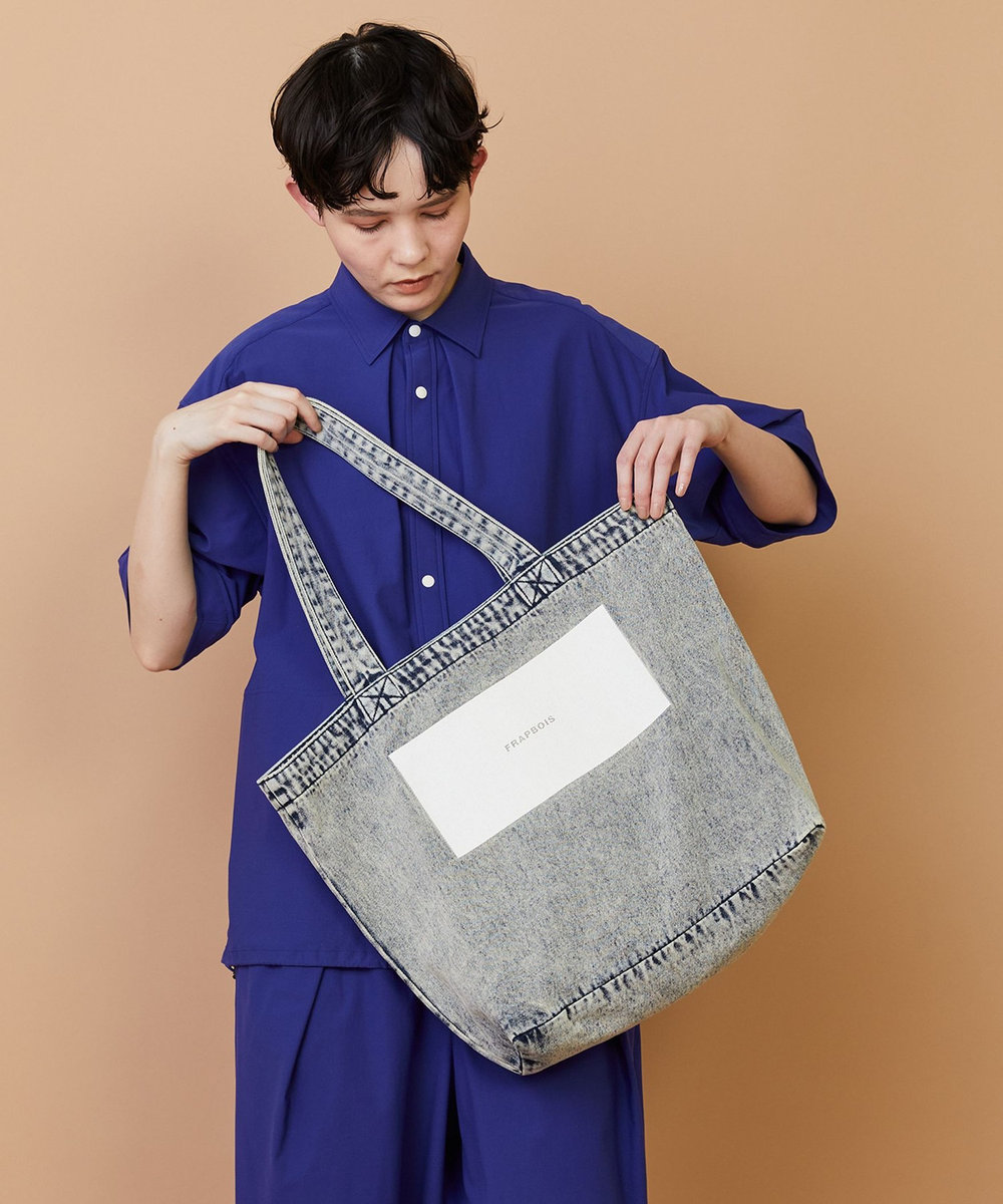 FRAPBOIS デニムロゴBAG サックスブルー