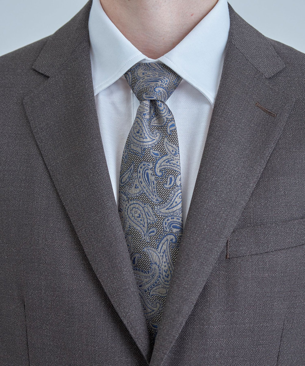 MEN'S BIGI 【TIE YOUR TIE /タイユアタイ】配色ペイズリー柄ネクタイ ベージュ