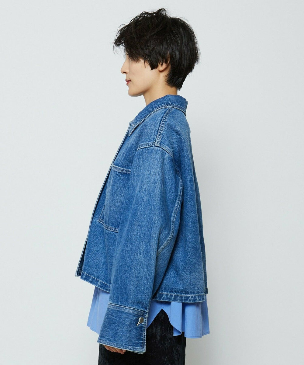 feerique feerique ヴィンテージライクワイドデニムジャケット ブルー