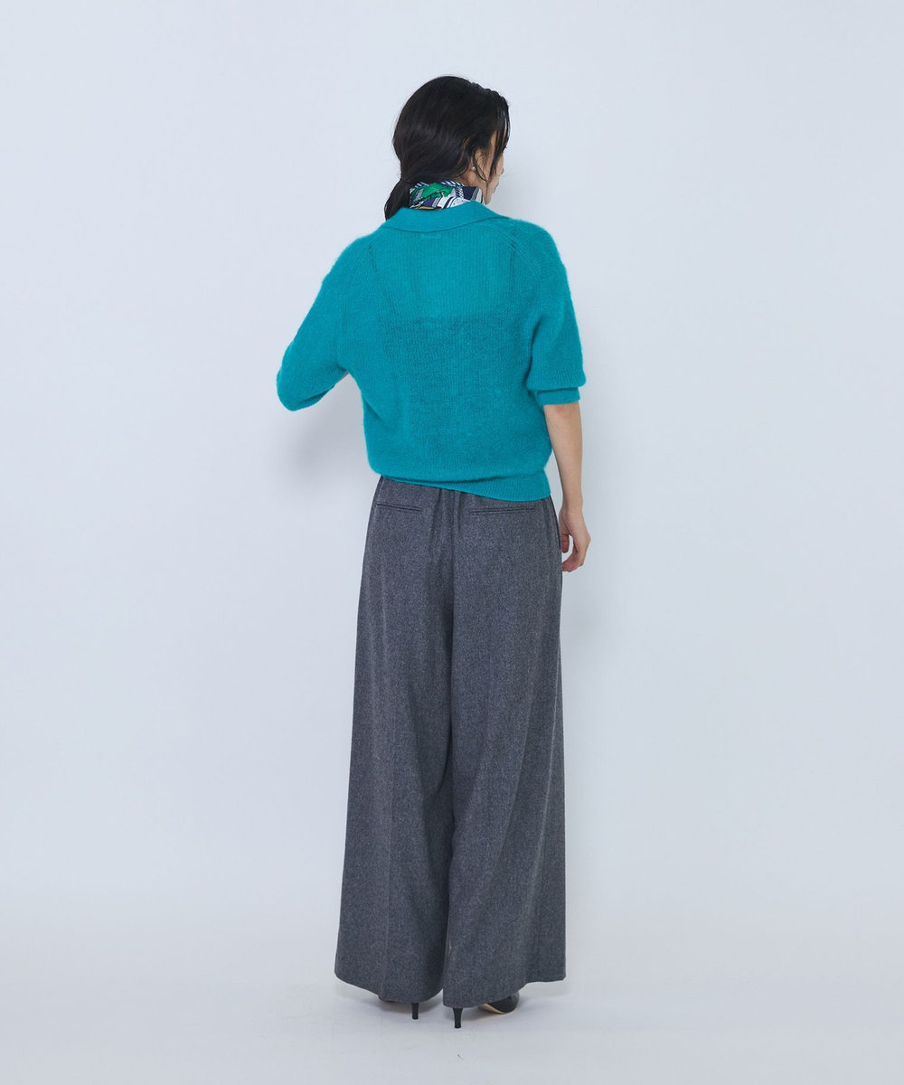 1er Arrondissement ＜INSCRIRE/アンスクリア＞"Mohair Short Sleeve Polo"ポロニット グリーン