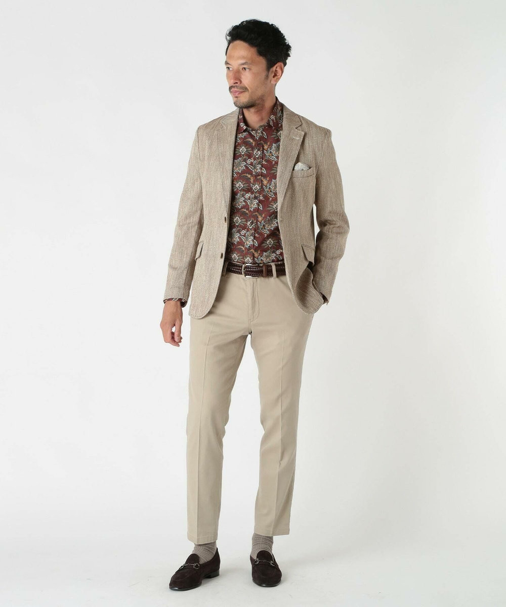 MEN'S BIGI ストレッチツイルテーパードパンツ ベージュ