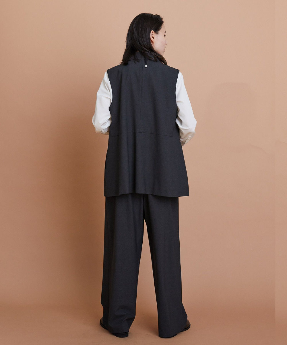 L'EQUIPE ウォッシャブルTR2wayストレートパンツ チャコールグレー