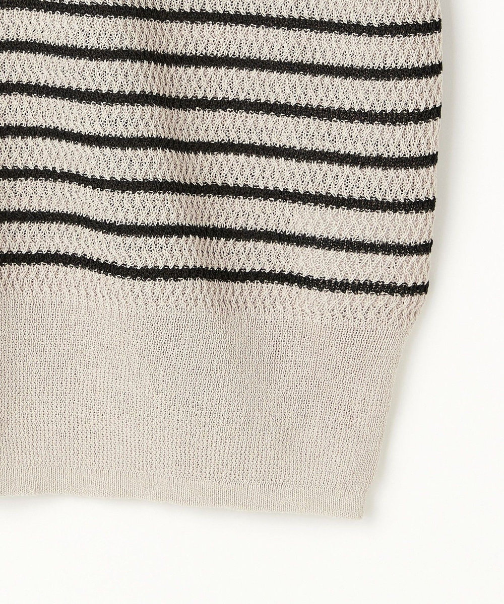 feerique Lサイズ（大きいサイズ） 【大きいサイズ】feerique ボーダーフレンチスリーブニット ベージュ
