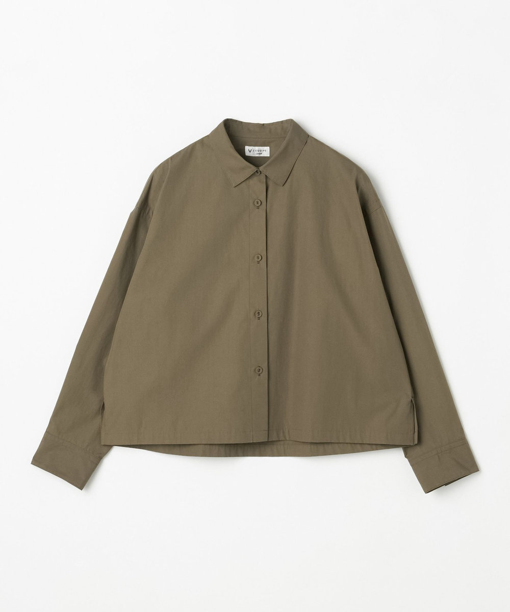 L'EQUIPE GREEN コットンタイプライタークロップドシャツ カーキ