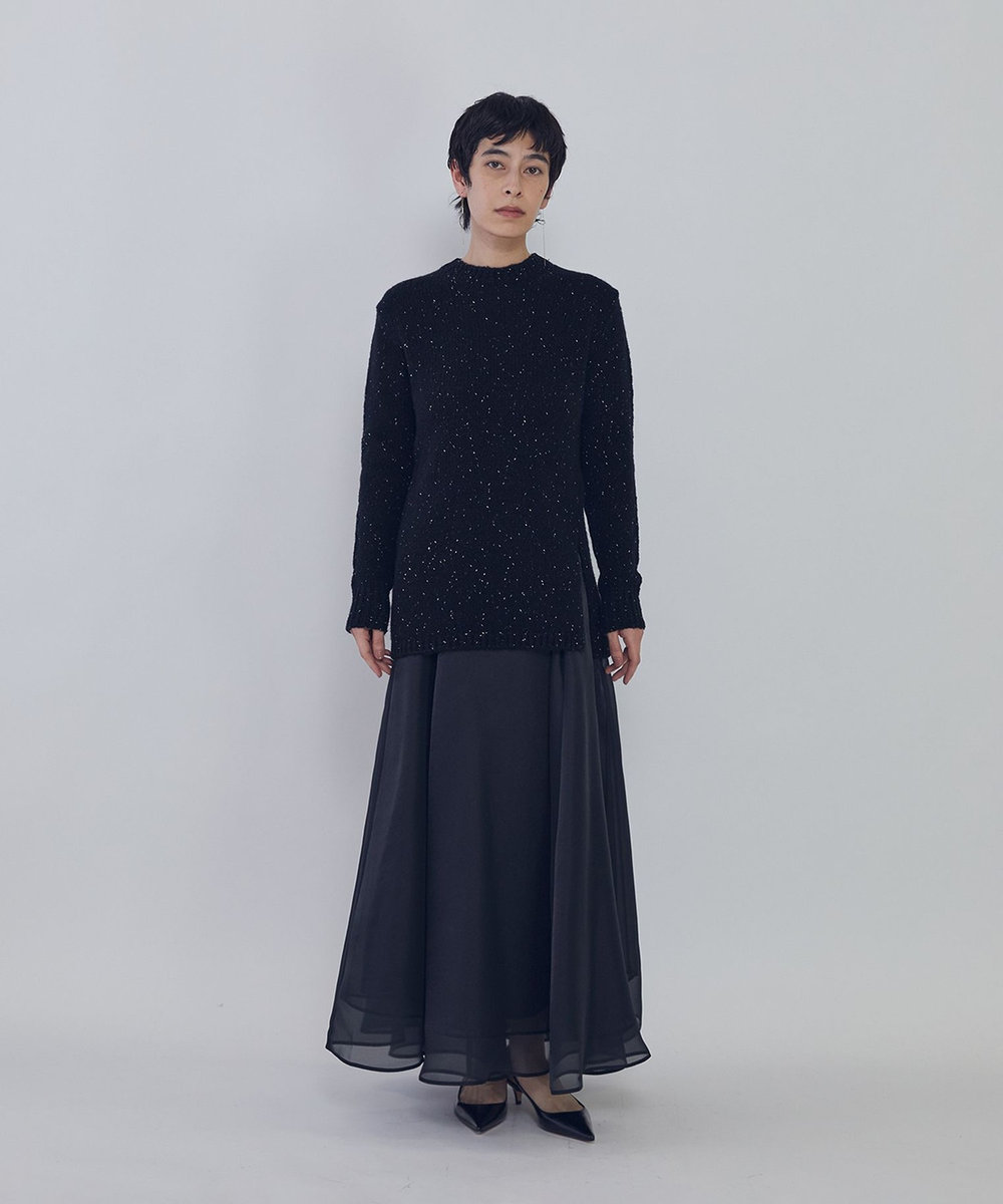 1er Arrondissement オーガンジースカート ブラック