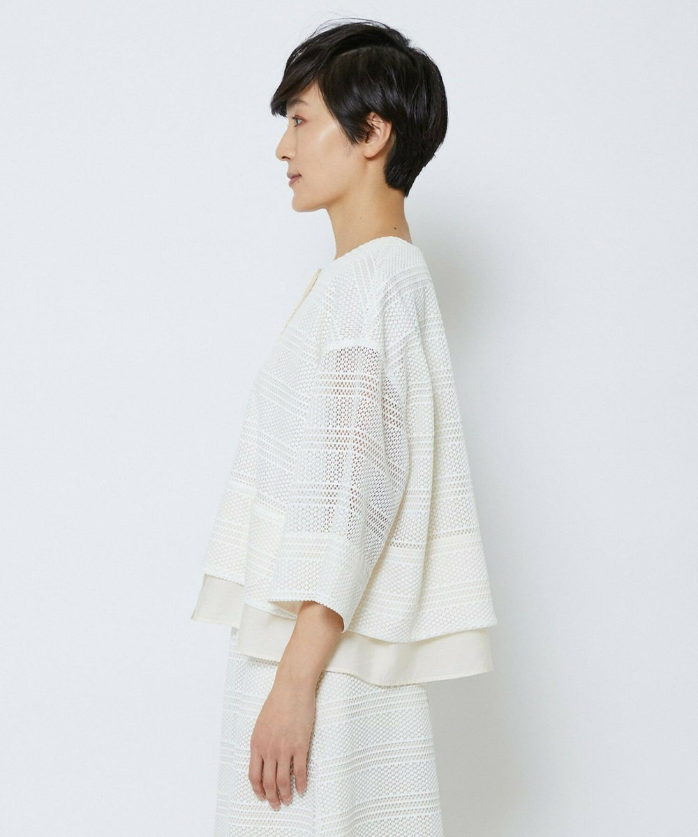 MOGA Collection MOGA Collection　ラッセルレースショートブルゾン ホワイト