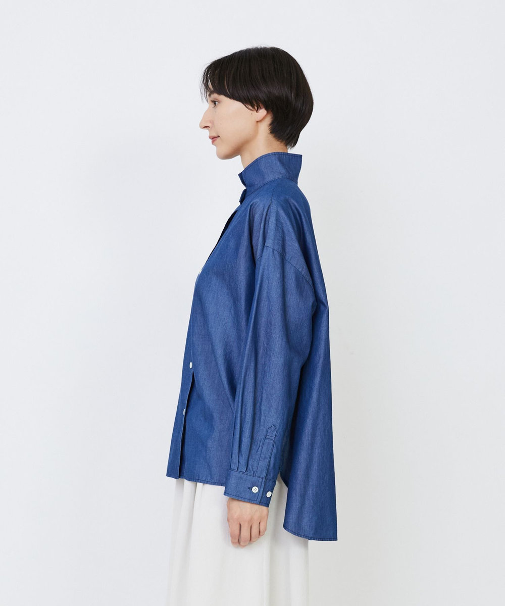 LOISIR ライトデニムボクシーシャツ インディゴブルー