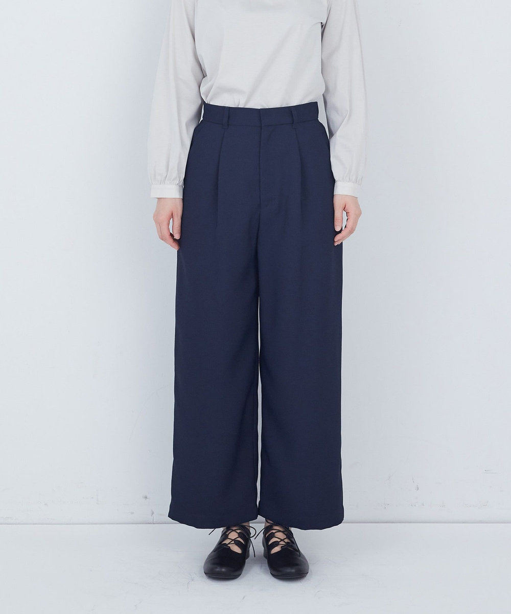 ADIEU TRISTESSE タックストレートパンツ ネイビー