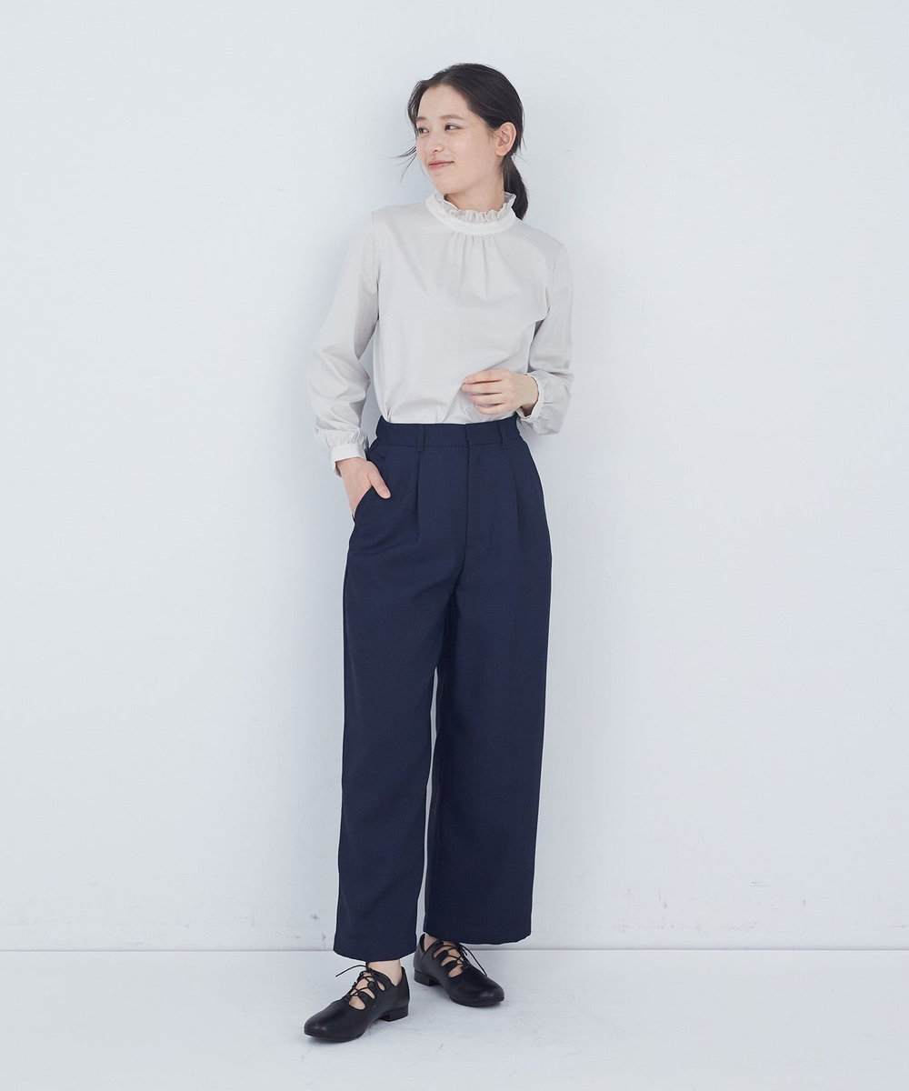 ADIEU TRISTESSE タックストレートパンツ ネイビー
