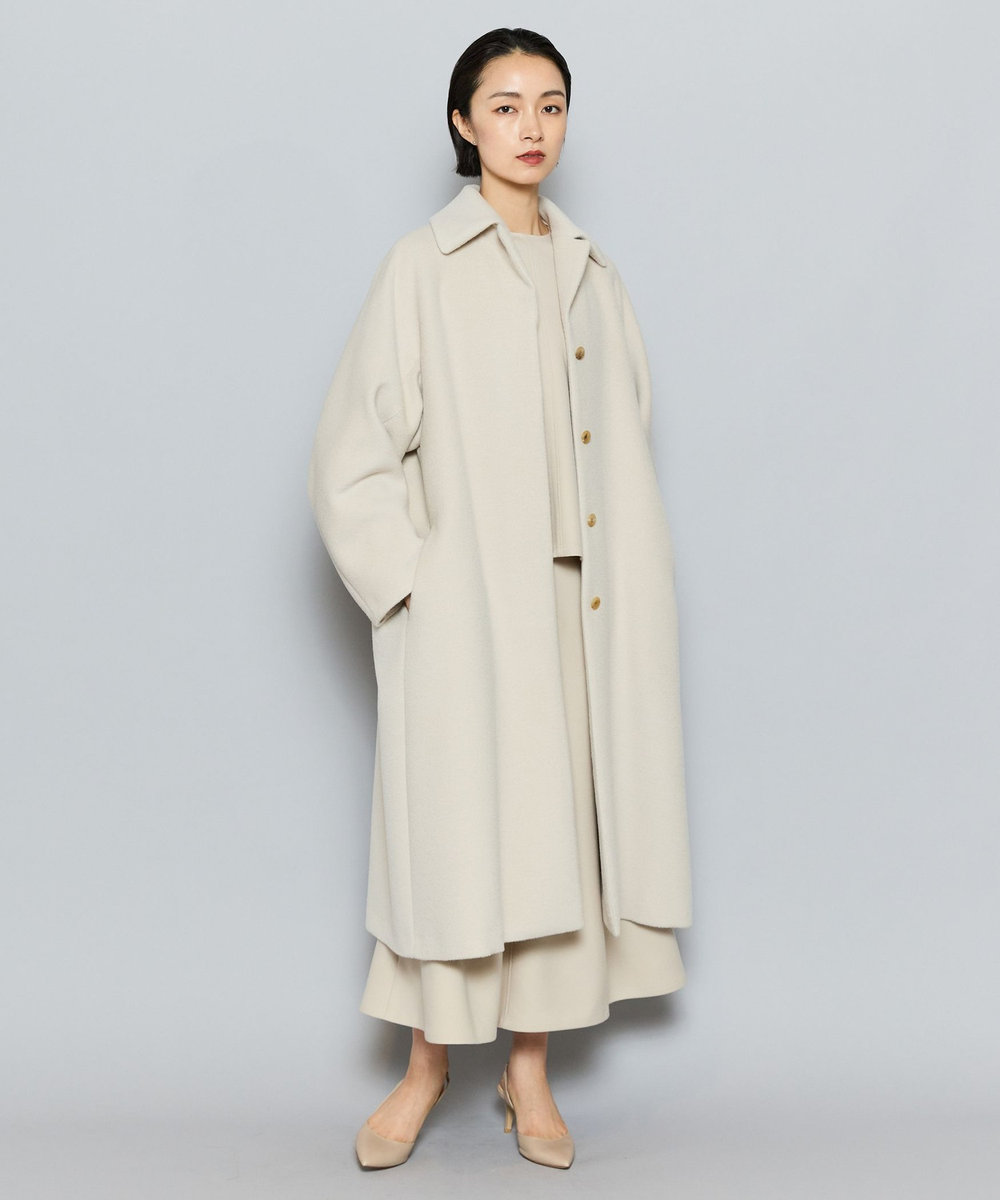 L'EQUIPE COUTURIER スーリーアルパカウールコート グレイッシュベージュ