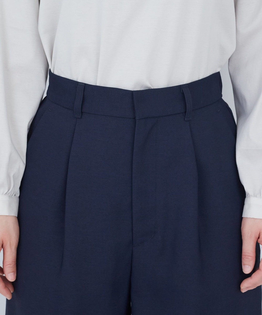 ADIEU TRISTESSE タックストレートパンツ ネイビー