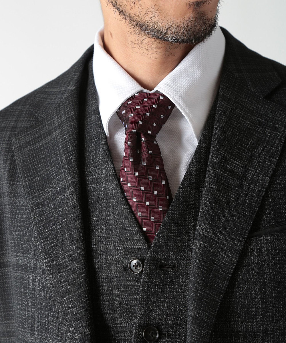 MEN'S BIGI 【ACTIVE TAILOR】ホップサックチェックジャケット グレー