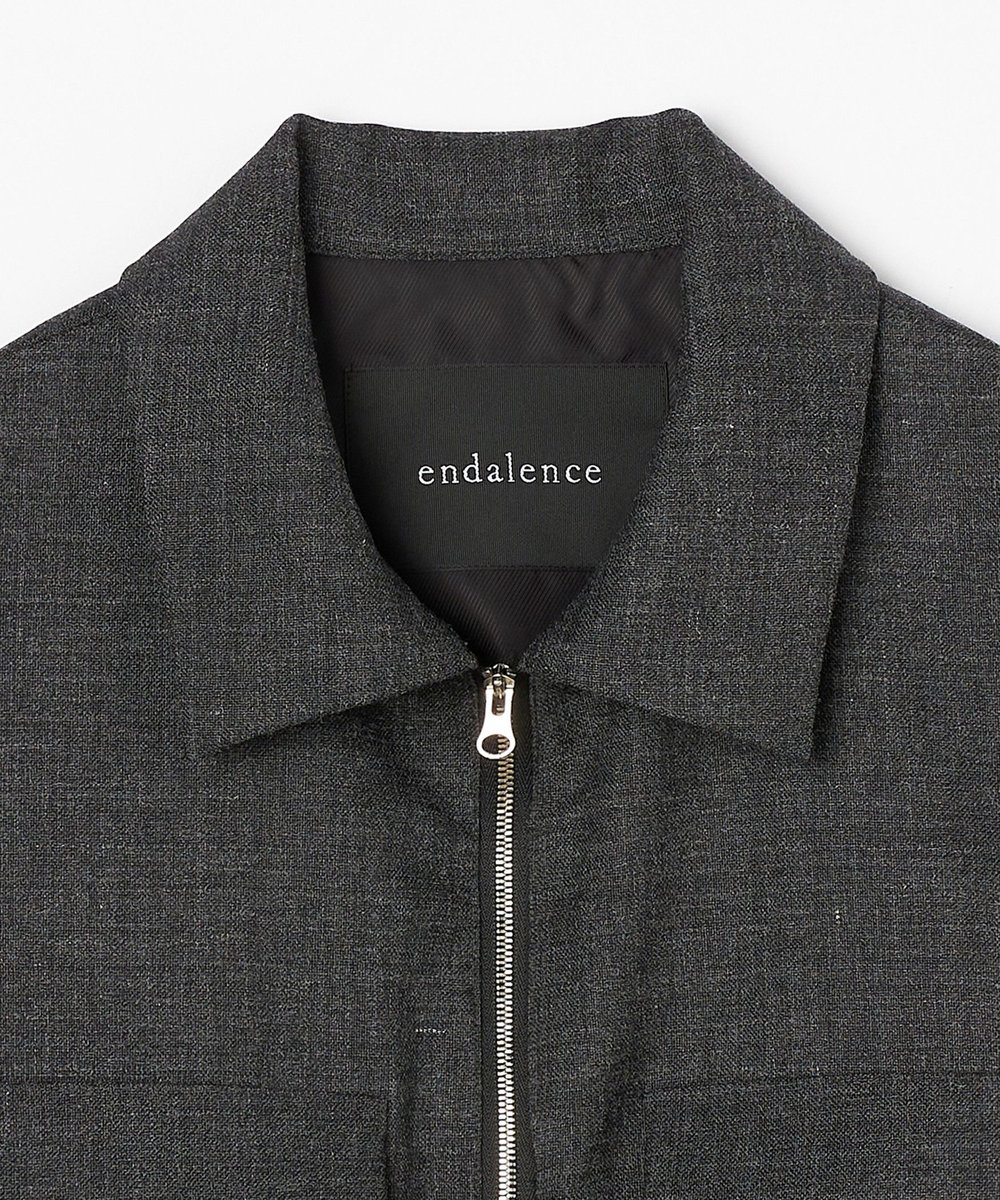endalence チェビオットウールシャツジャケット グレー