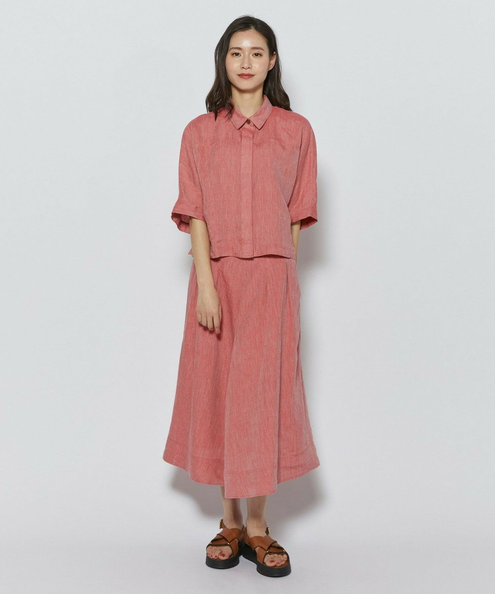 L'EQUIPE ［eclat 2026年5月号掲載商品］ヘンプ麻シャツ レッド