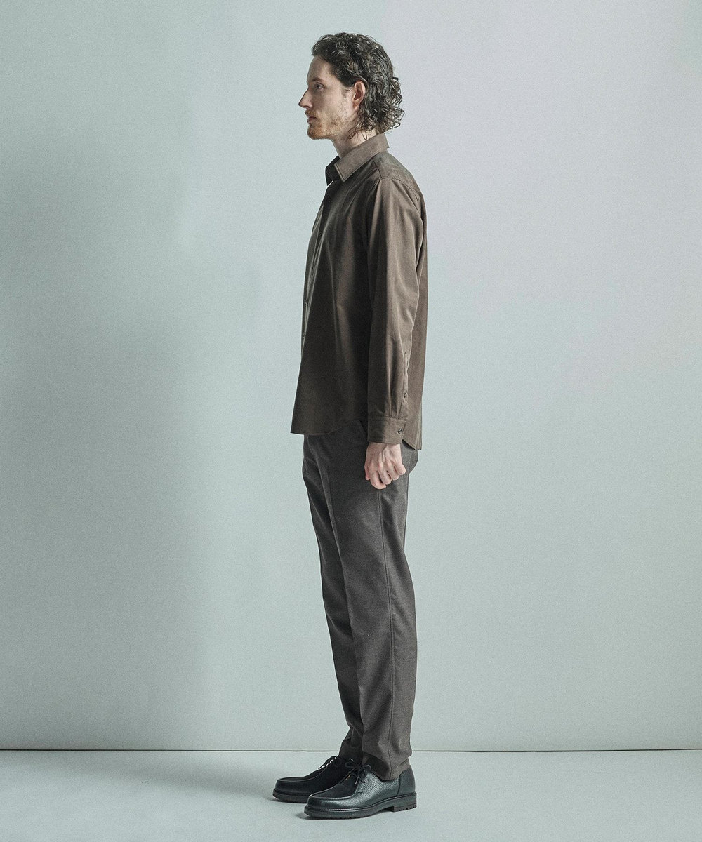 MEN'S BIGI リヨセルコットンサテンシャツ ブラウン