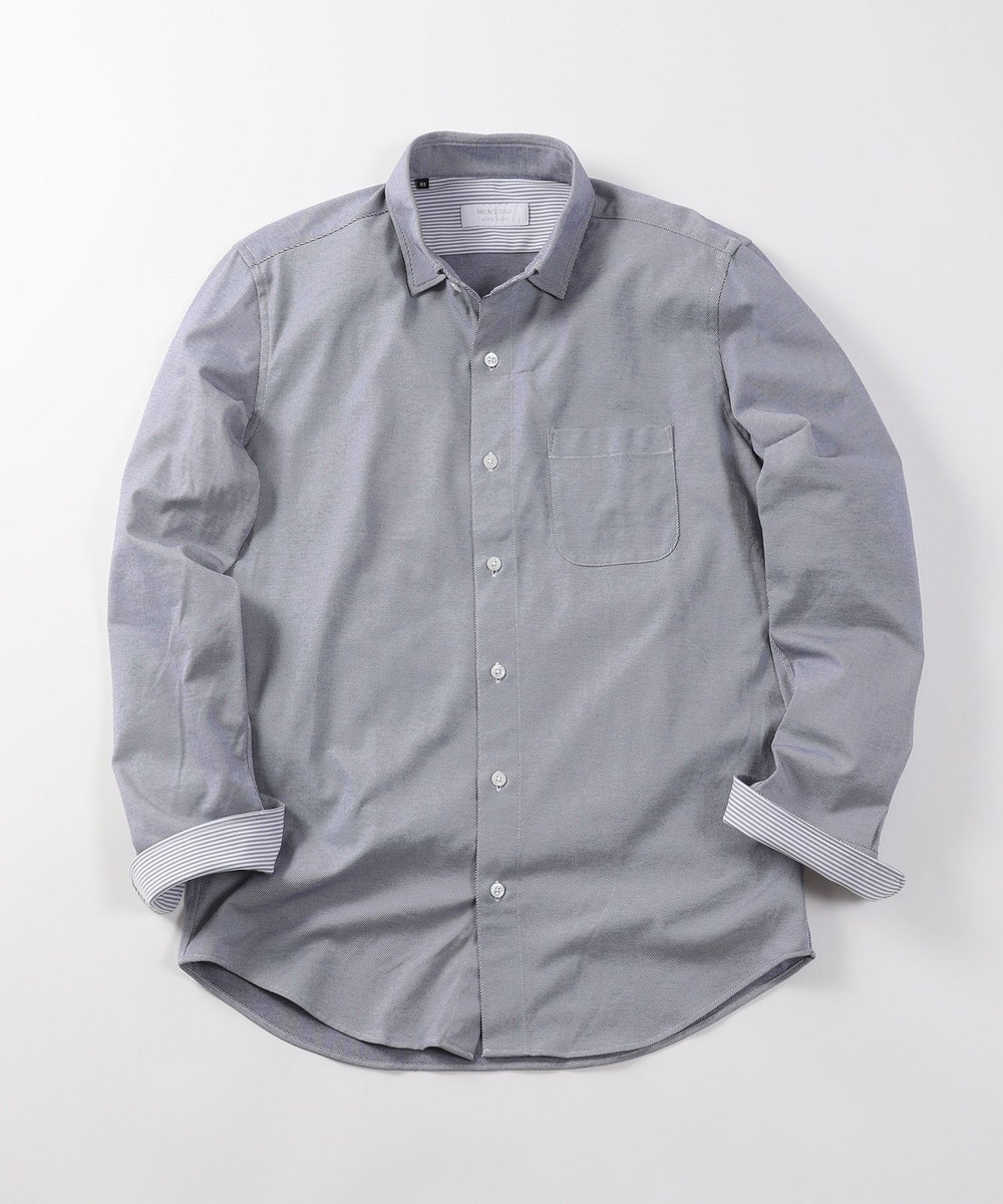 MEN'S BIGI 【ACTIVE TAILOR】ハイゲージレギュラーカラードレスシャツ ネイビー