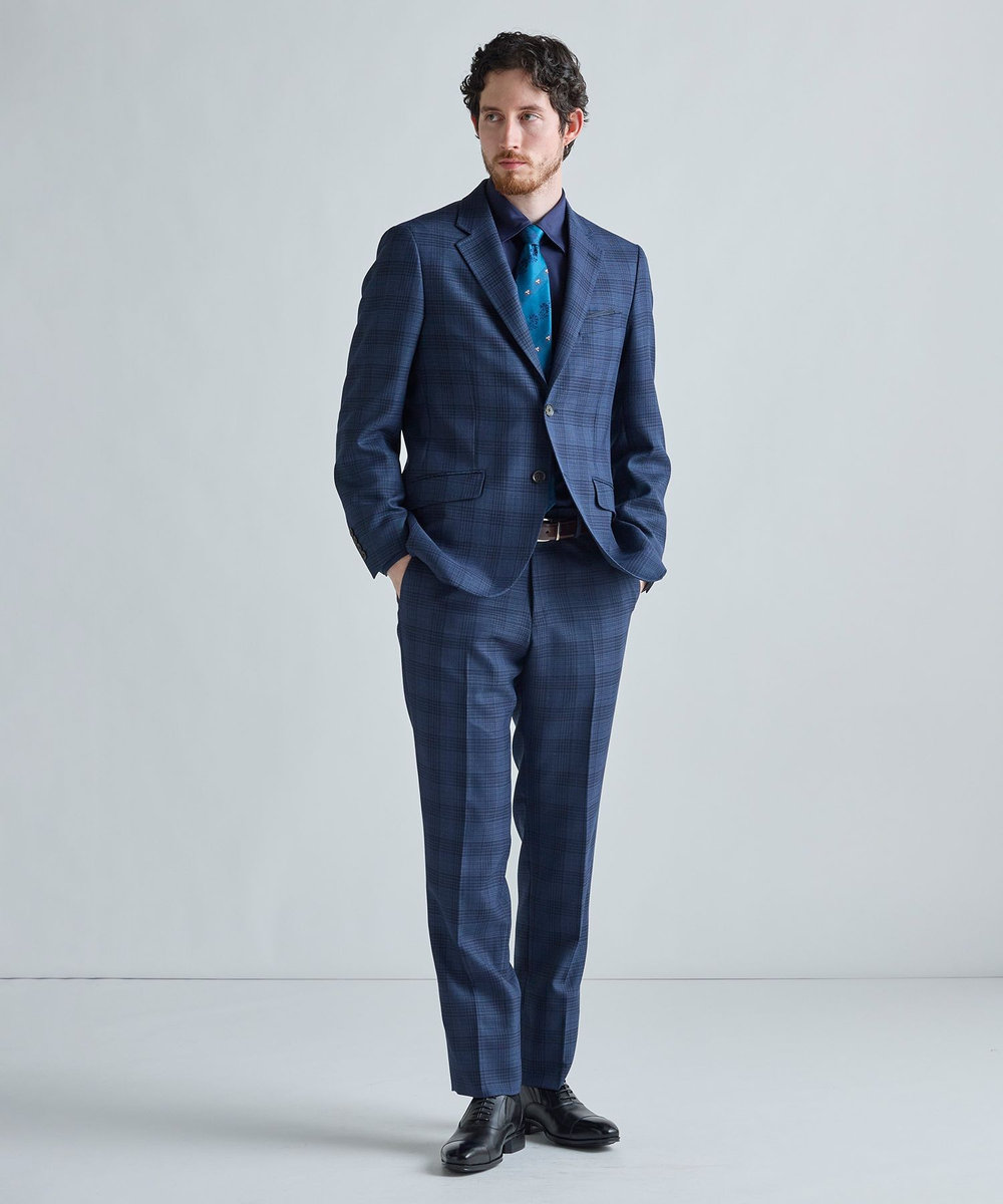 MEN'S BIGI 【TIE YOUR TIE /タイユアタイ】フローラル×シャドーストライプ柄ネクタイ ネイビー