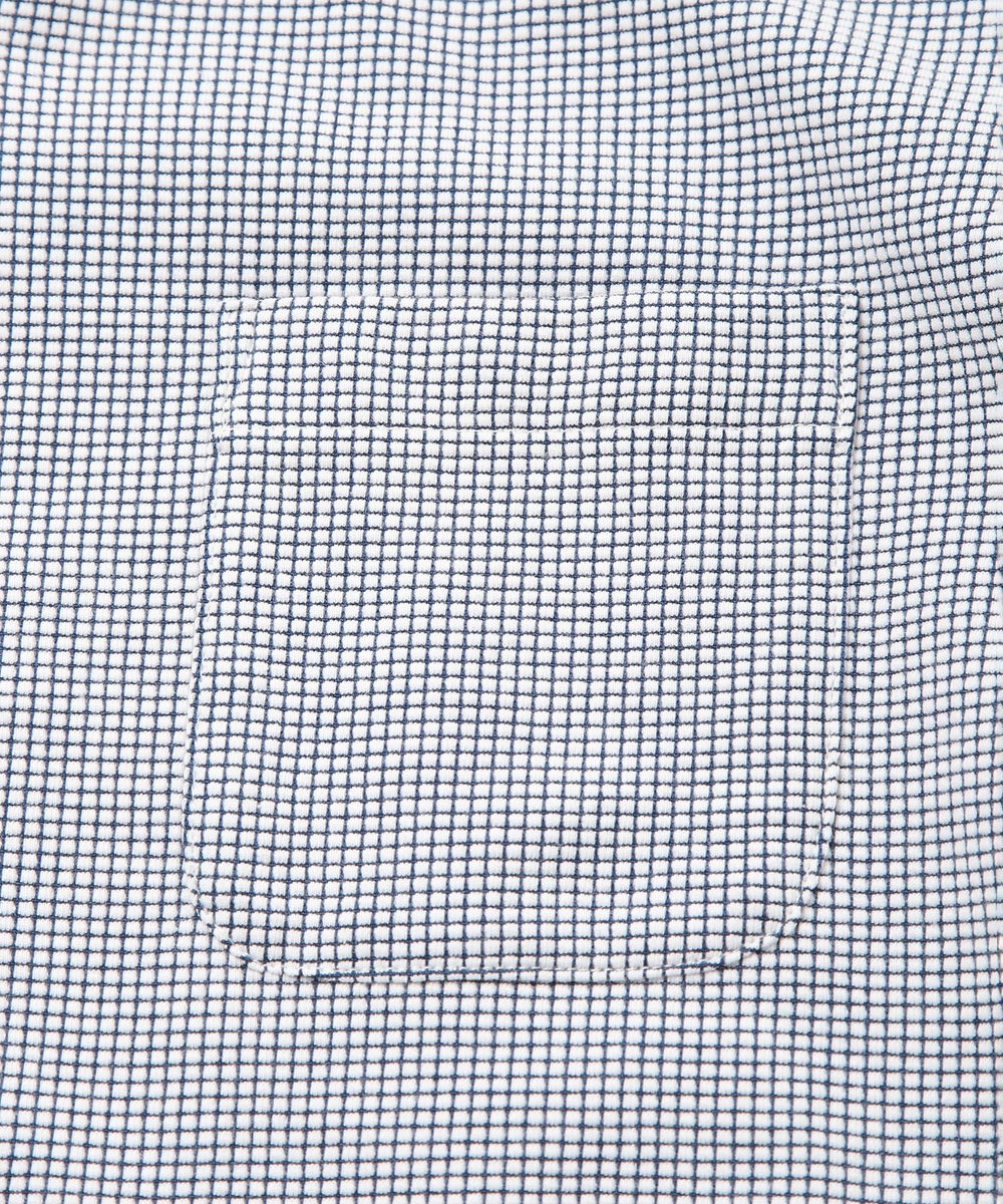 MEN'S BIGI 【ACTIVE TAILOR】吸水速乾ミニワッフルワンピースカラー半袖シャツ ブルー系その他