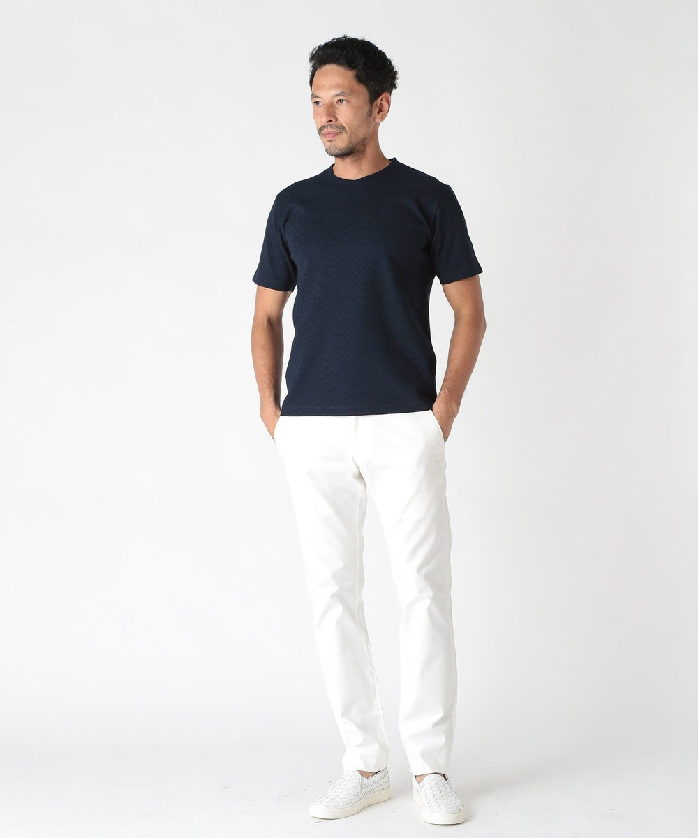 MEN'S BIGI シャドーヘリンボーンストレッチパンツ ホワイト