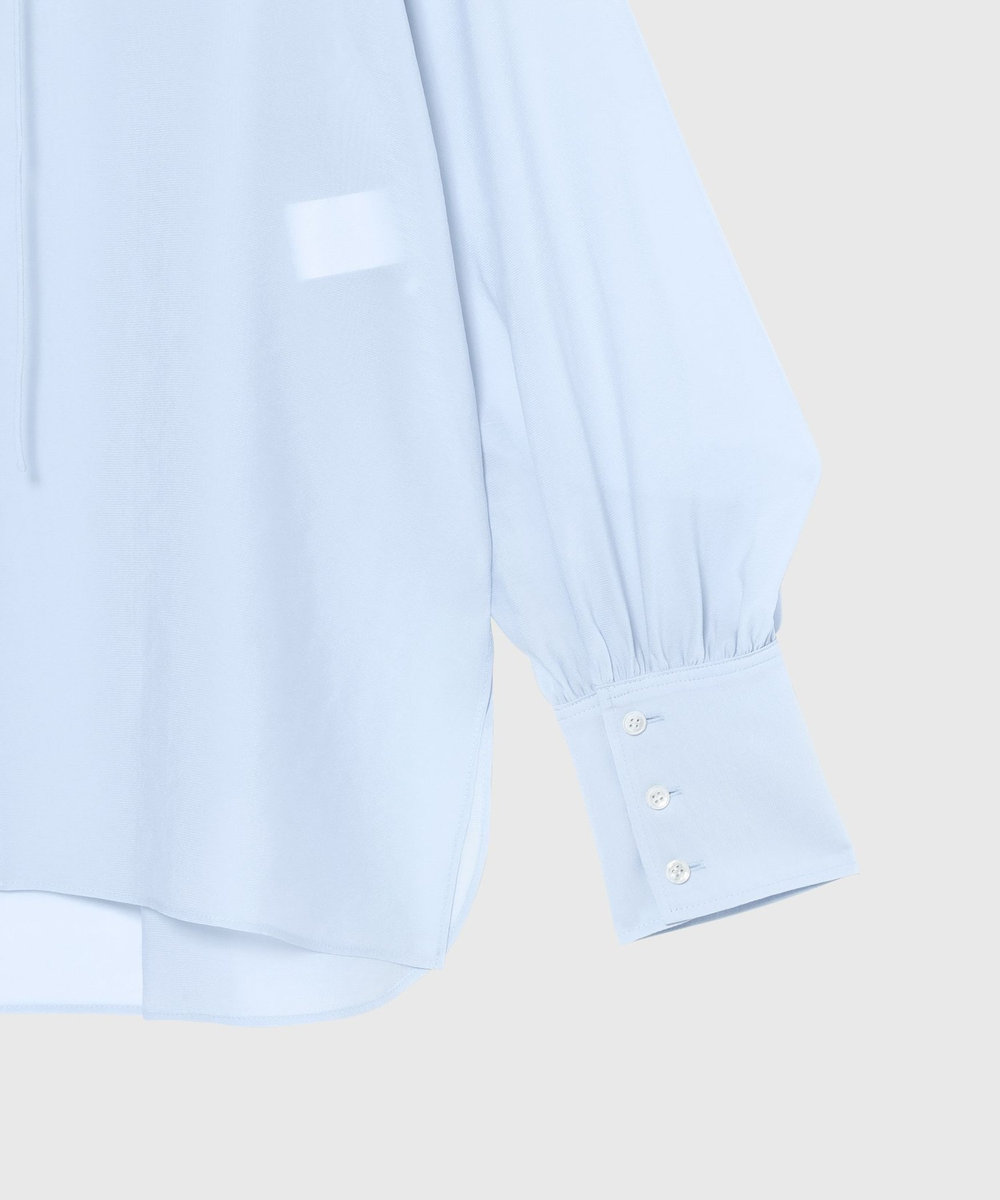 DÉPAREILLÉ SILKY RUFFLE BLOUSE / シルキーラッフルブラウス サックスブルー