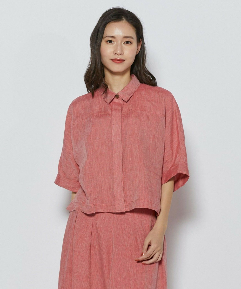 L'EQUIPE ［eclat 2026年5月号掲載商品］ヘンプ麻シャツ レッド