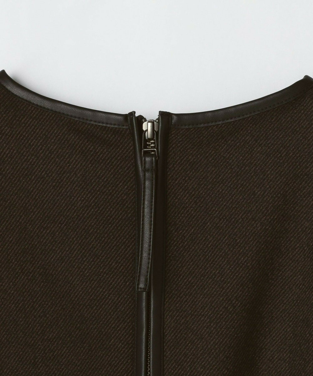 feerique feerique 　フェイクレザーパイピングショートプルオーバー ダークブラウン