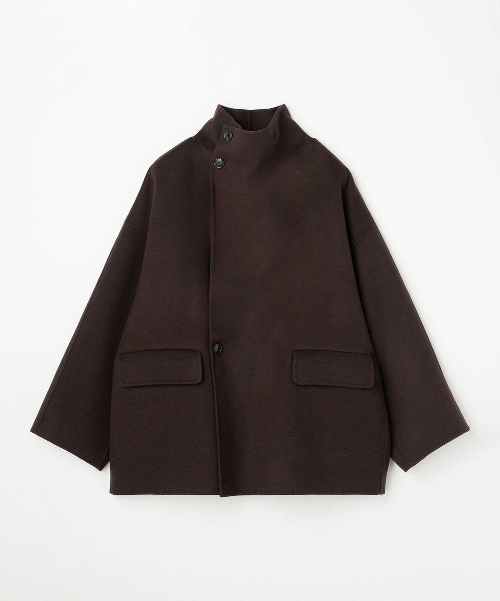 DÉPAREILLÉ DOUBLE FACE BEAVER STAND COLLAR COAT / ダブルフェイスビーバースタンドカラーコート ブラウン