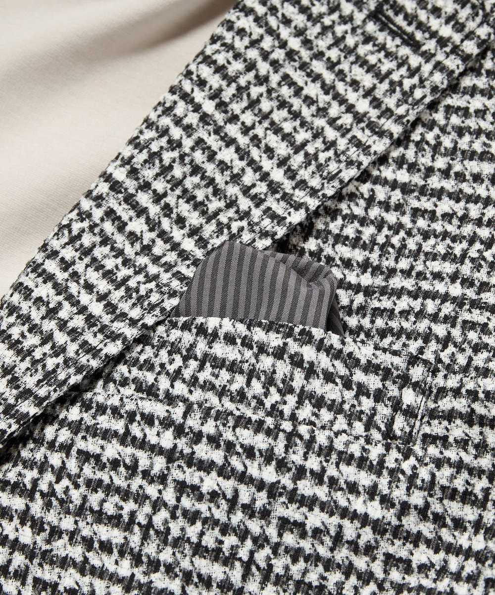 MEN'S BIGI 【ACTIVE TAILOR】3Dサッカープリントテーラードジャケット<セットアップ対応> ブラック