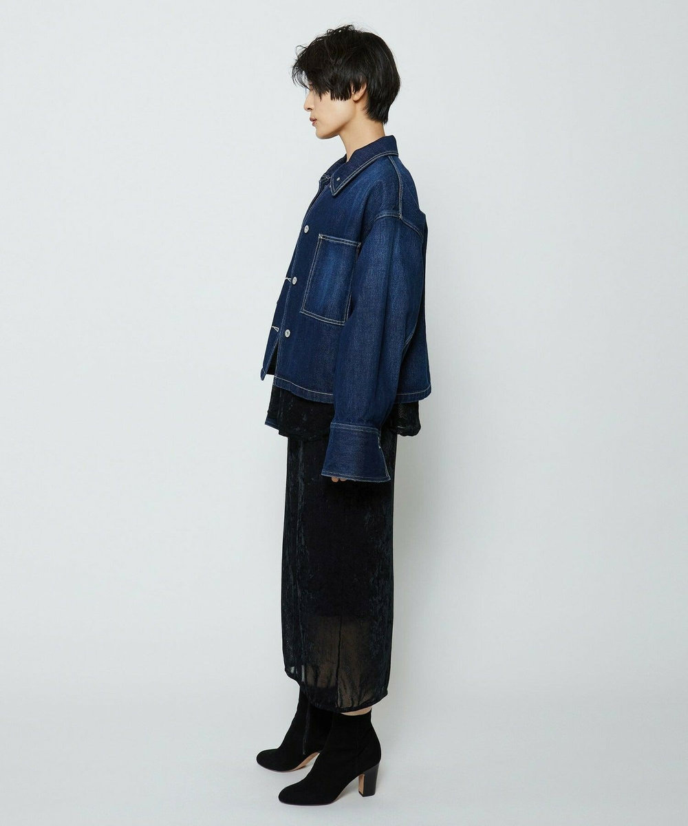 feerique feerique ヴィンテージライクワイドデニムジャケット インディゴブルー