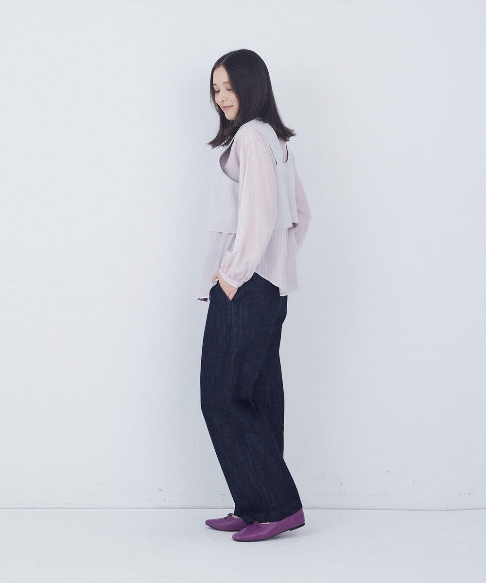 ADIEU TRISTESSE 【2way】COTTON SURFミラノリブビスチェ風ベスト グレイッシュベージュ
